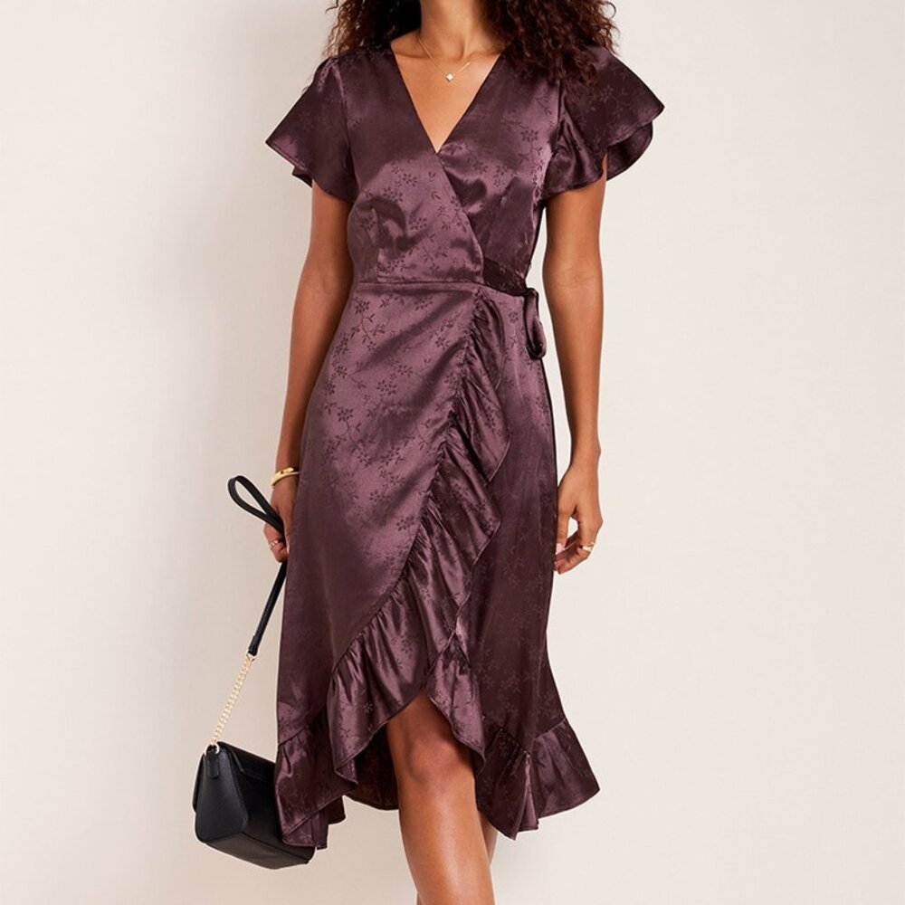 Francesca's Clare Wrap Midi Dress